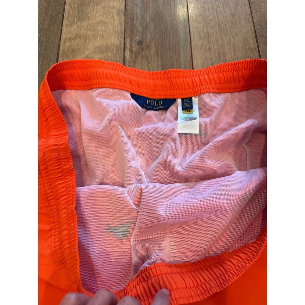 Polo Ralph Lauren Mens 4LT Orange Marlin Embroidered Swim Trunks Traveler Shorts